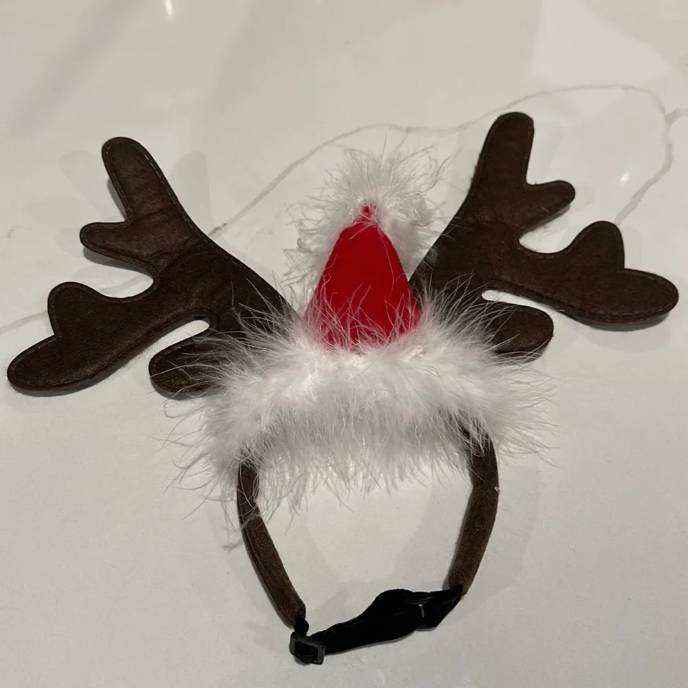 Felt light weight Antlers Dog Accessory, Holiday dog size adjustable